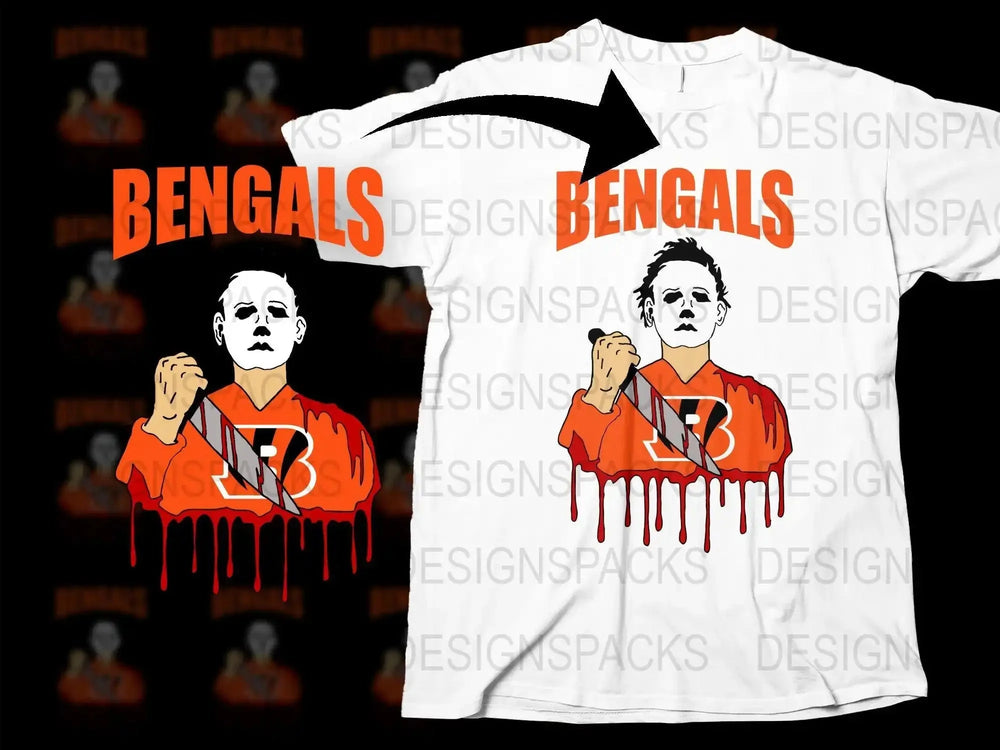 Michael Myers Bengals Halloween Themed Png Digital Download