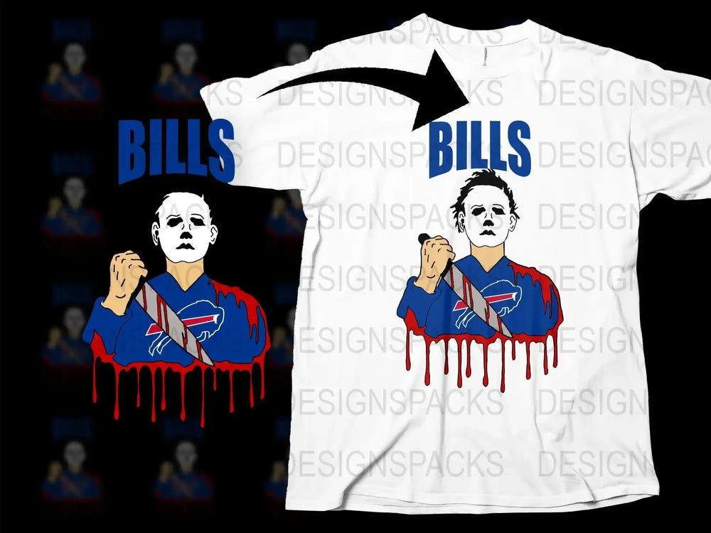 Michael Myers Bills Dripping Knife Graphic Png Digital Download
