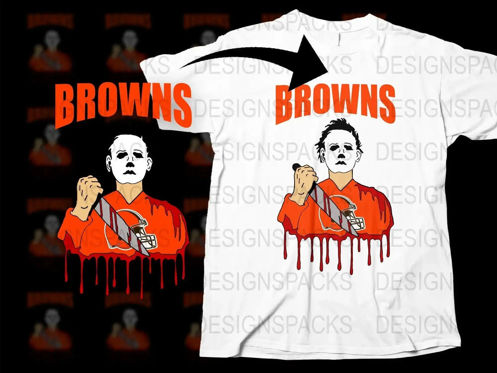 Michael Myers Browns Inspired Graphic Png Digital Download