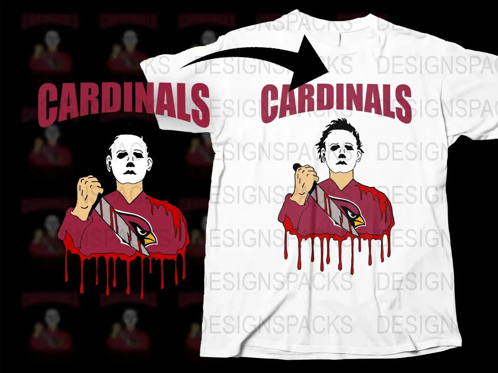Michael Myers NFL Cardinals Team Horror Png Digital Download