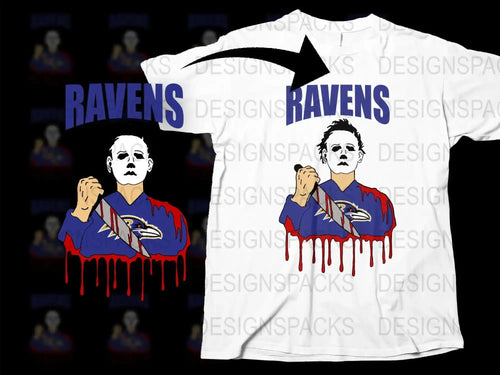 Michael Myers Ravens Horror Fan Graphic Png Digital Download