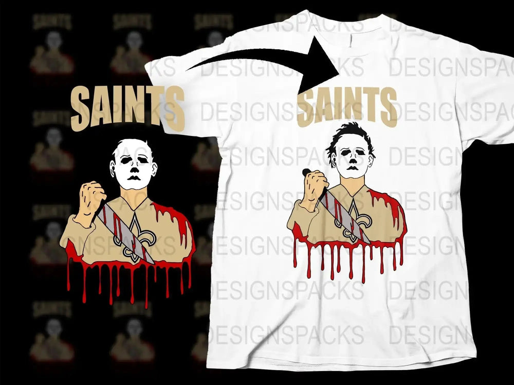 Michael Myers Saints Fan Graphic Novelty Png Digital Download