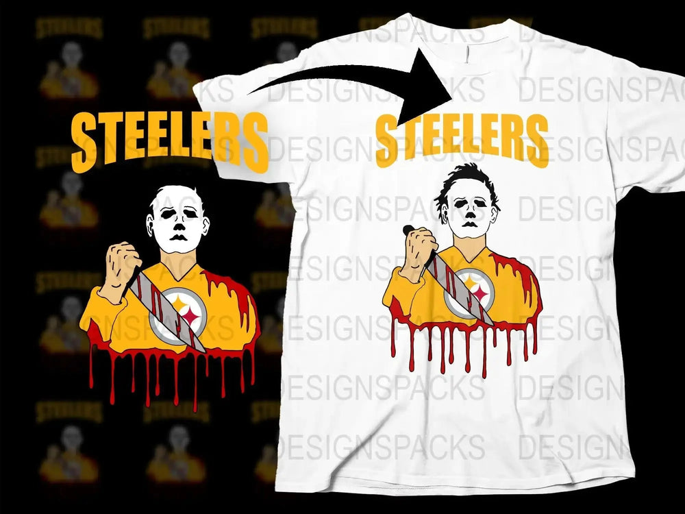 Michael Myers Steelers Horror Graphic Png Digital Download