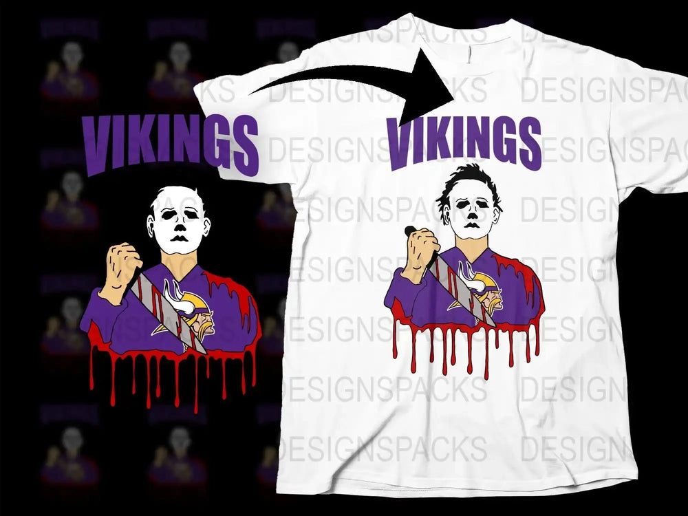 Michael Myers Vikings Football Graphic Png Digital Download