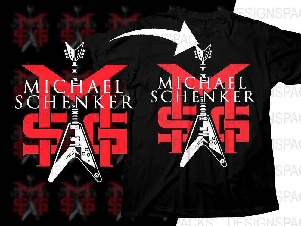 Michael Schenker Guitarist Red Graphic Design M Logo Png Design Digital Download