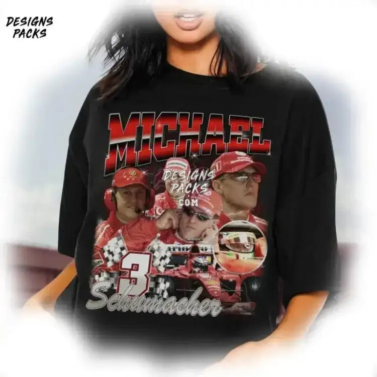 Michael Schumacher Racing Vintage Png Design