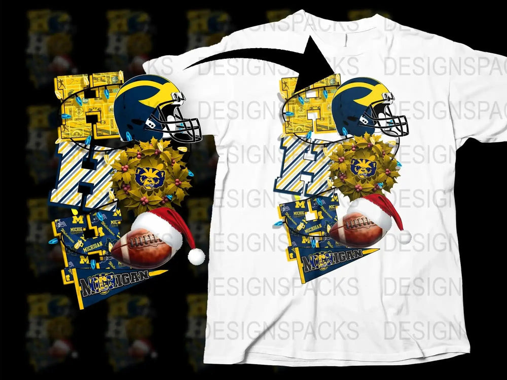Michigan Football T-Shirt, Vintage Helmet Graphic Tee, Men's Sports Apparel, Retro Style Top
