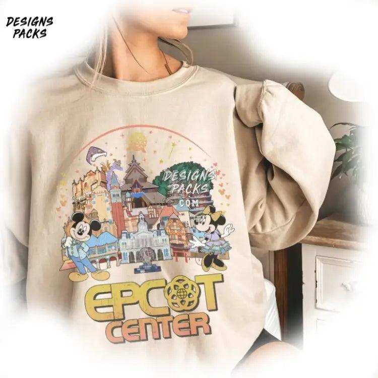 Mickey And Friend Epcot Center Cartoon Retro 1982 Png Design