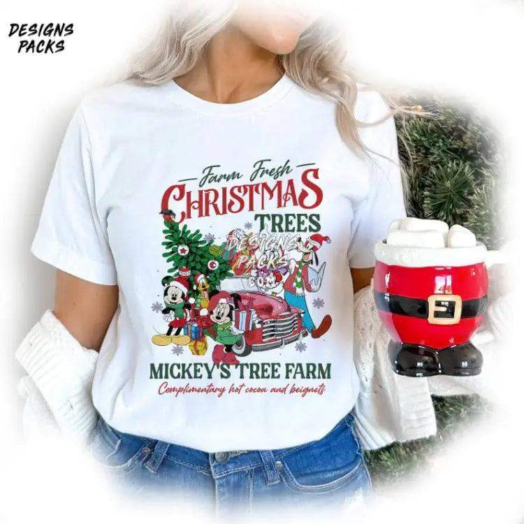 Mickey And Friends Christmas Sublimation Cartoon Vintage Magic Kingdom Farm Fresh Png Design