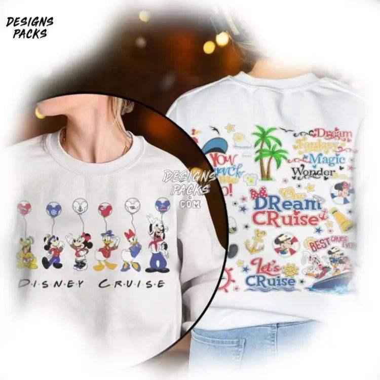 Mickey And Friends Cruise Group Family Vacation Cartoon Png Design