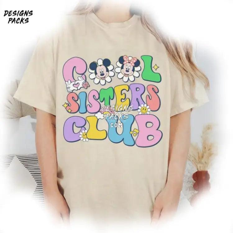 Mickey And Friends Family Vacation Vintage Cool Sisters Club Png Design