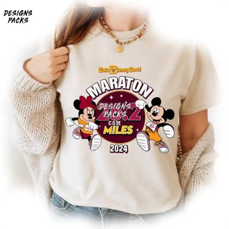 Mickey And Minnie 26 2 Miles Running Christmas Vintage Cartoon Friends Maraton 2024 Png Design