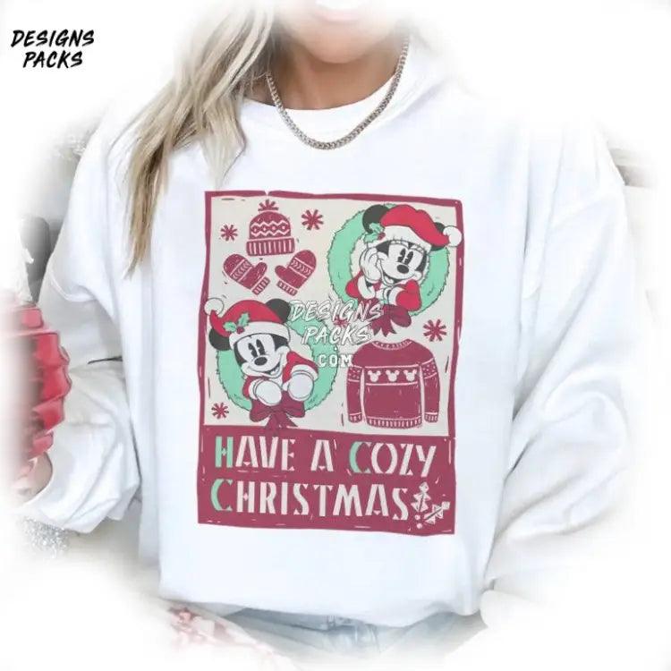 Mickey And Minnie Christmas Xmas Party Cartoon Have A Cozy Png Design