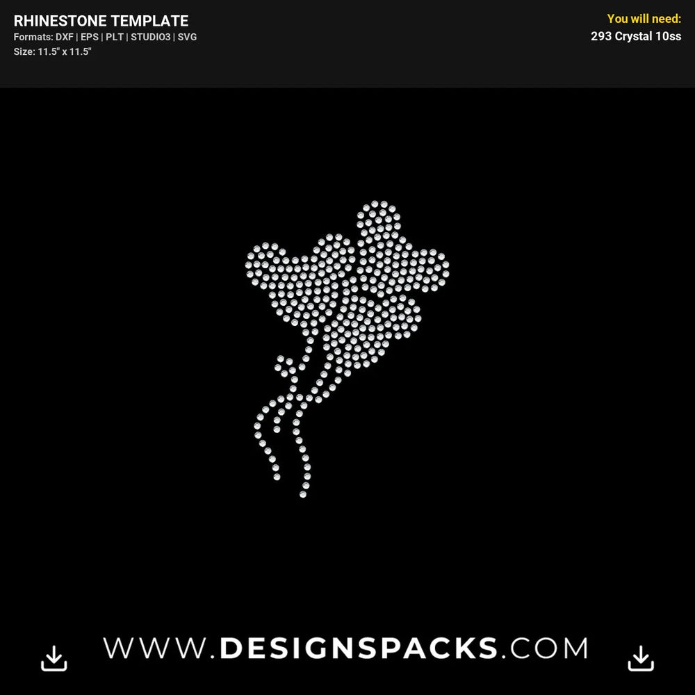 Mickey Balloon Rhinestone Digital Template