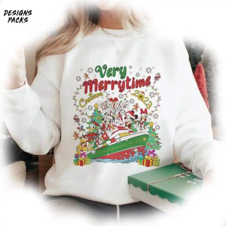 Mickey Christmas Cruise Magic Kingdom Cartoon And Friends Very Merrytime Png Design