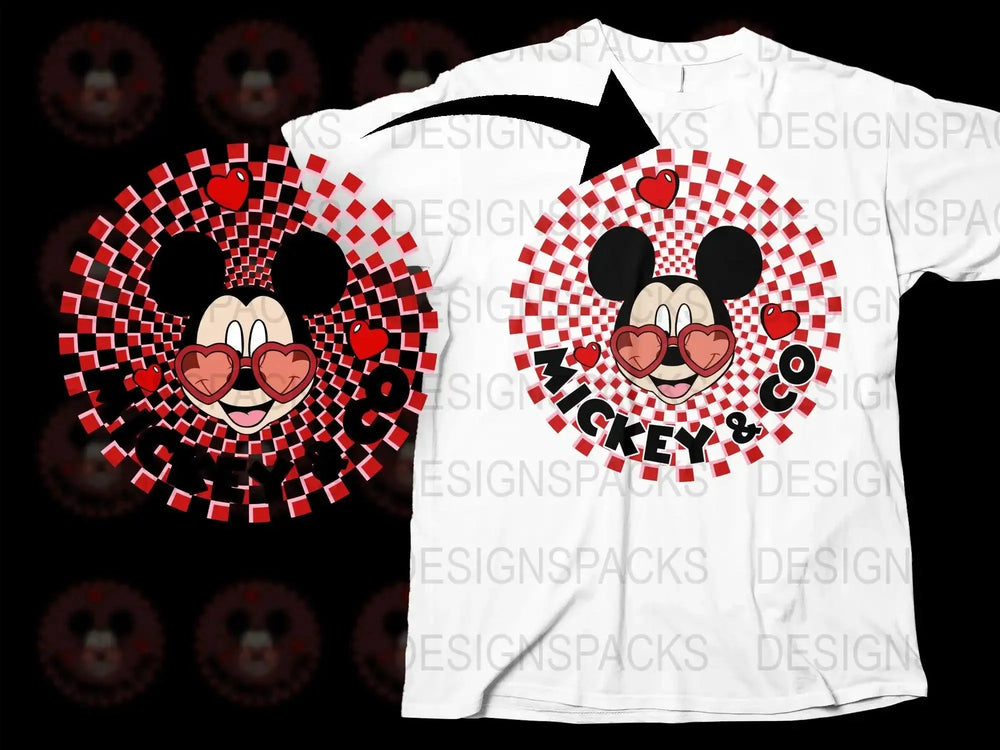 Mickey & Co Valentine's Day Png Digital Download Fun Heart Design