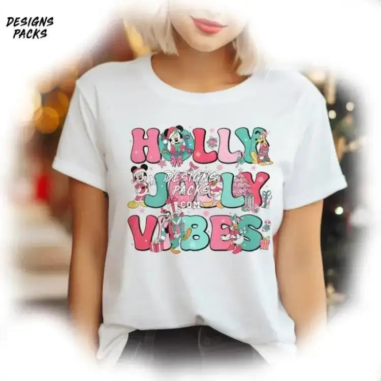 Mickey Joy Holiday Custom Christmas Cartoon And Friends Holly Jolly Vibes Png Design