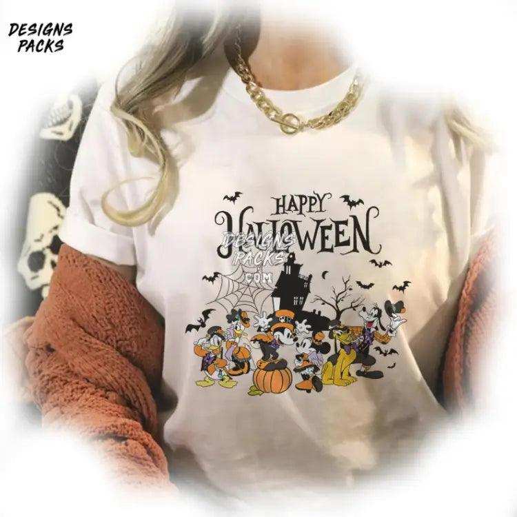 Mickey Minnie Cartoon Halloween Png Design