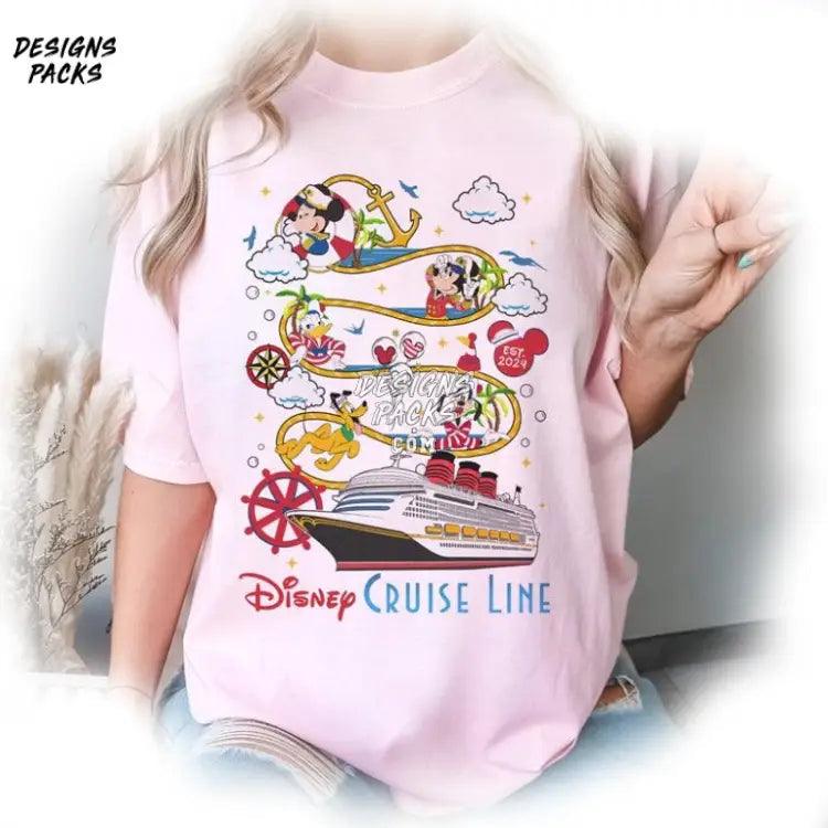 Mickey Minnie Donald Daisy Goofy Pluto Vacation Trip Cartoon And Friends Cruise Line 2024 Png Design