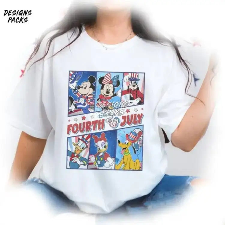 Mickey Minnie Fourth Of July Independence Day Cartoon & Friends 4Th Png Design