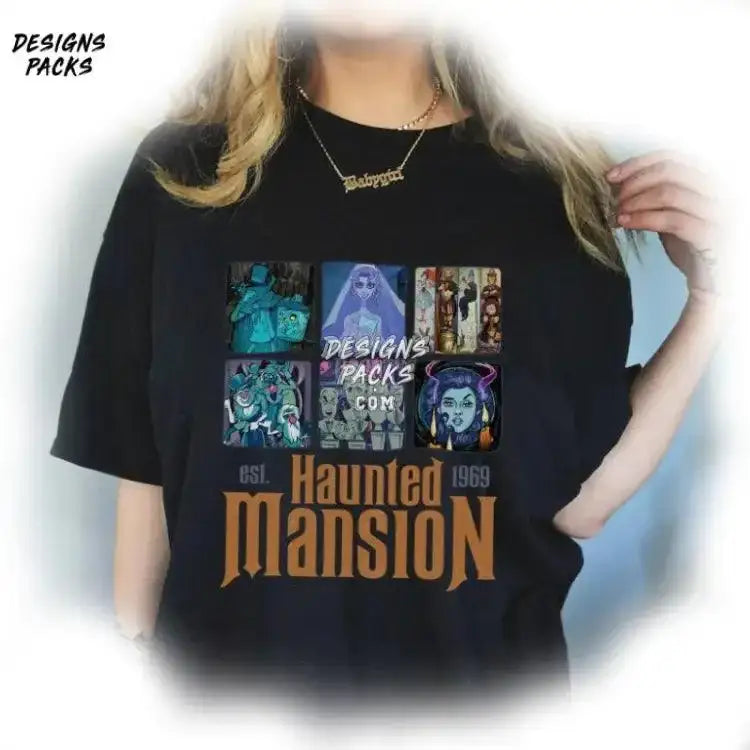 Mickey Minnie Haunted Mansion Spooky Halloween Png Design