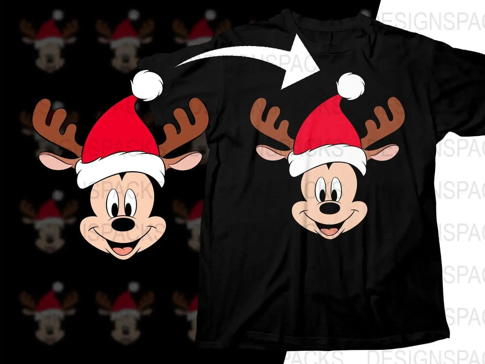 Mickey Mouse Christmas Santa Hat Png Digital Download