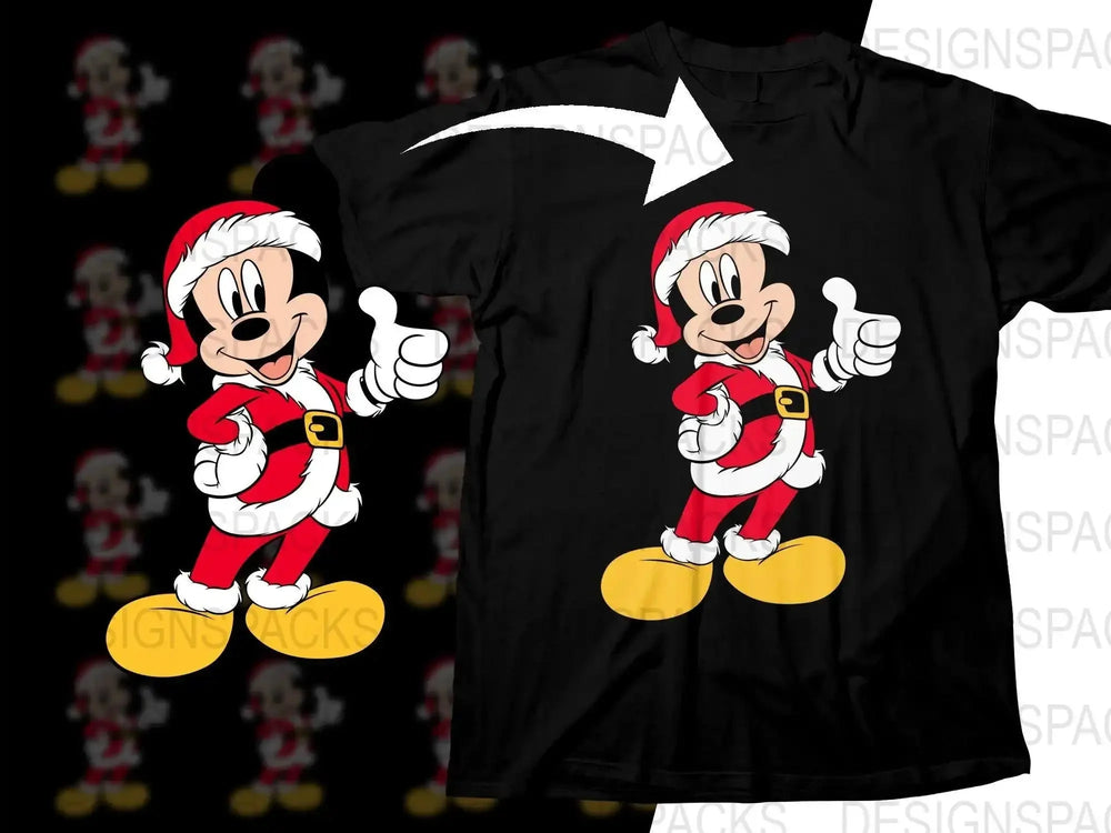 Mickey Mouse Christmas Themed Santa Claus Png Digital Download