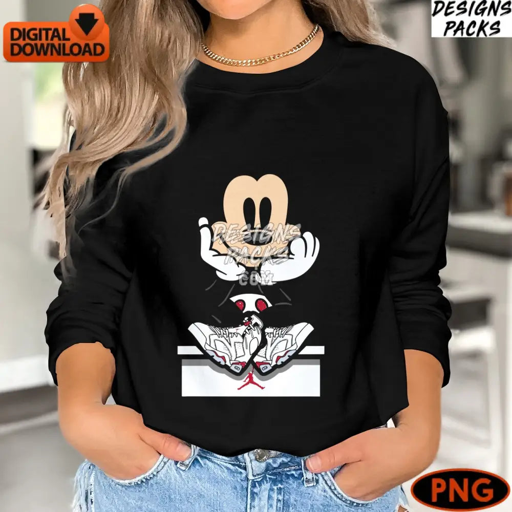 Mickey Mouse Digital Art Png Classic Cartoon Character Instant Download Kids Printable Clipart