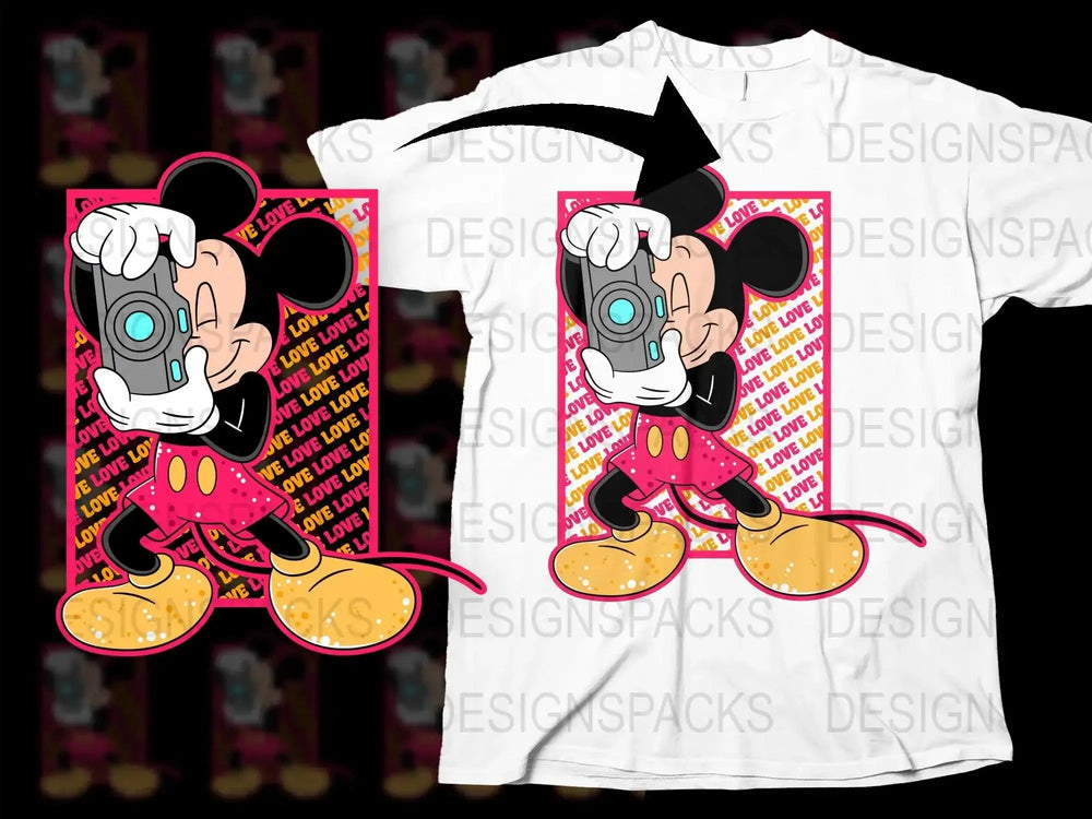 Mickey Mouse Valentine Love Png Digital Download