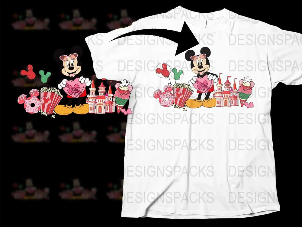 Mickey Mouse Valentine Theme Graphic Png Digital Download