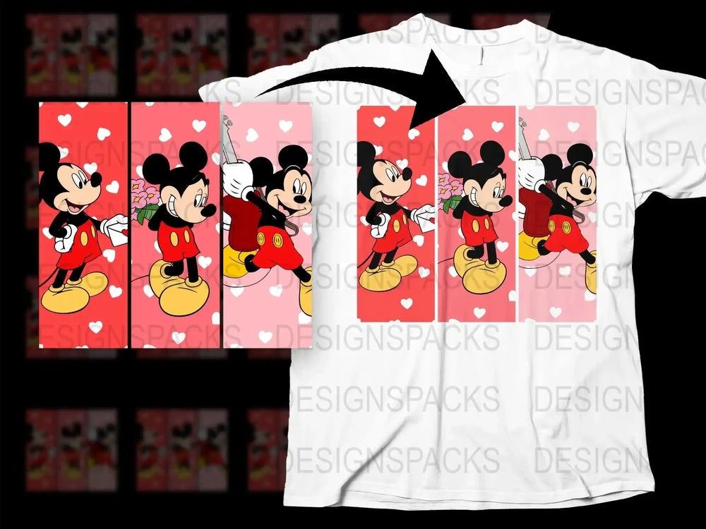 Mickey Mouse Valentine's Day Love-Themed Png Digital Download