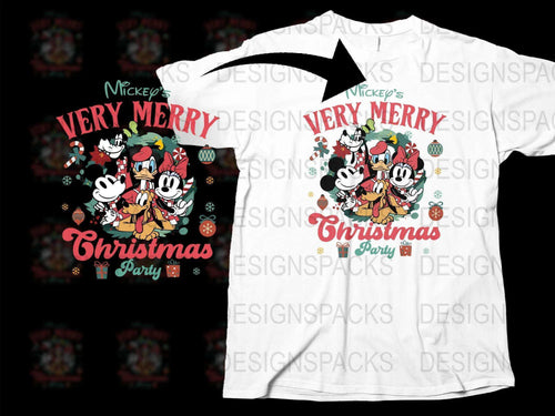 Mickey's Merry Christmas Party T-Shirt, Disney Holiday Tee, Festive Family Matching Shirts