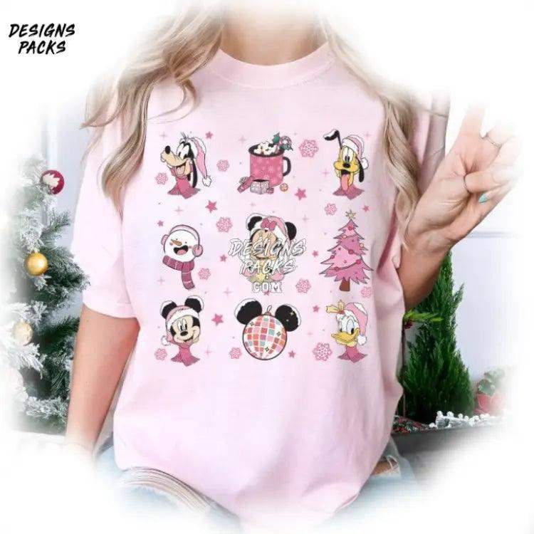 Mickey Pink Christmas Xmas Wdw Cartoon Land And Friends Png Design