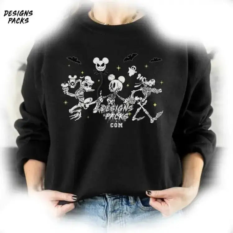 Mickey’s Not So Scary Halloween Trick Or Treat Cartoon Mickey Skeleton Png Design