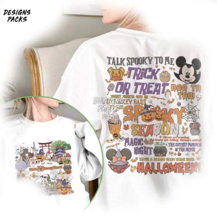 Mickey Skeleton Walt Cartoon World Two - Sided Halloween Png Design