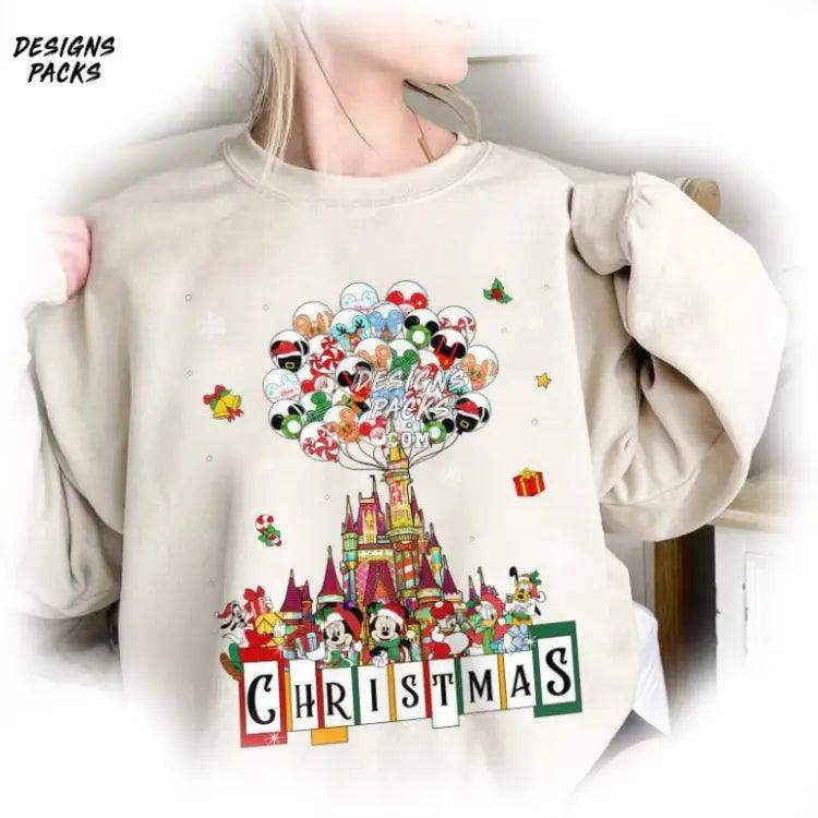 Mickey Squad Christmas Balloons Retro Cartoon Mouse Png Design