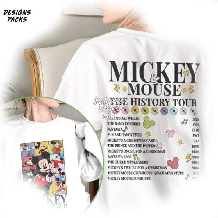 Mickey Vintage Cartoon World Two - Sided The Eras Tour Png Design