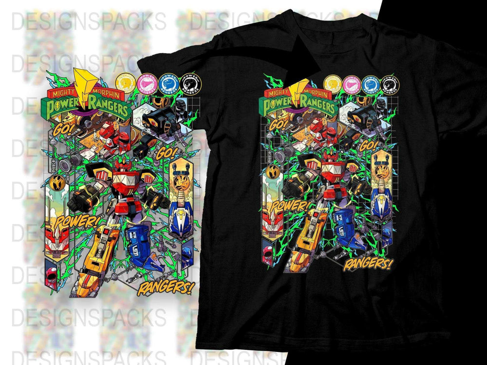 Mighty Morphin Power Rangers Megazord Action Png Digital Download