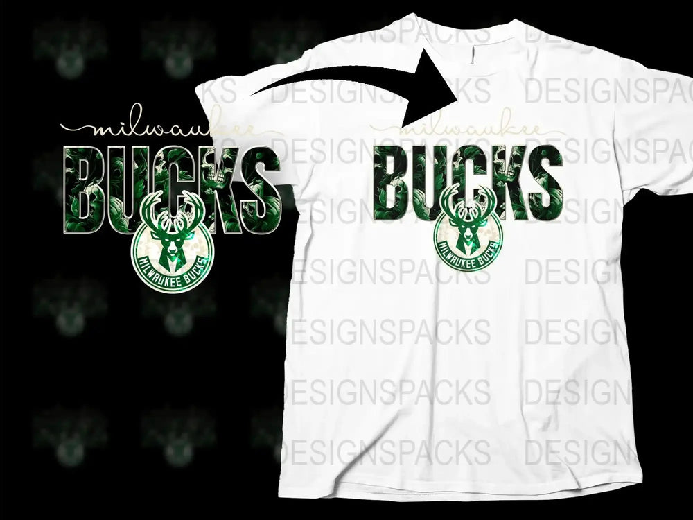Milwaukee Bucks Inspired T-Shirt, Unisex Basketball Team Graphic Tee, Sports Fan Apparel, Green White Design