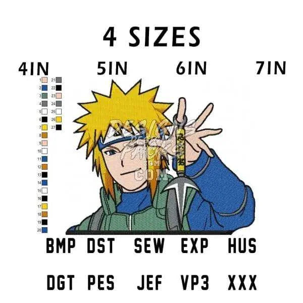 Minato Uzumaki Anime Embroidery Design
