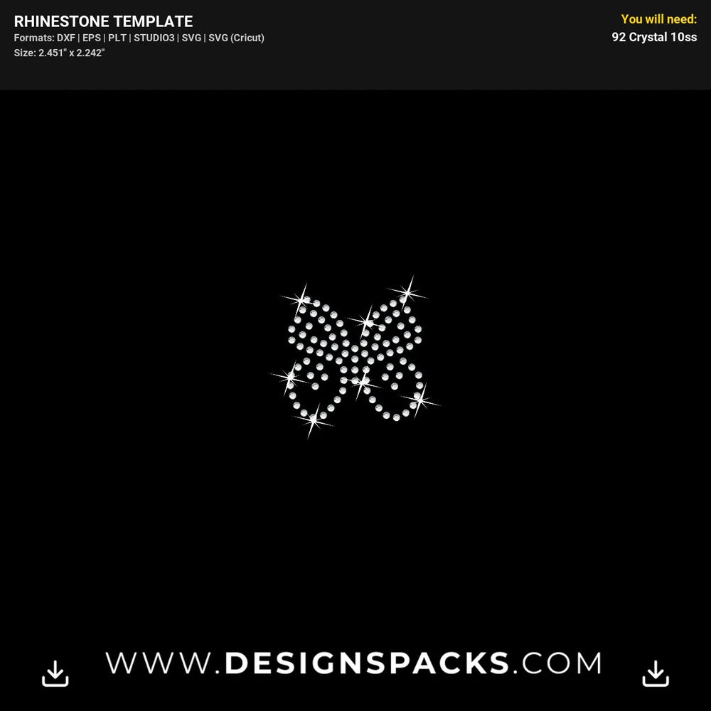 Mini Butterfly1 Rhinestone Digital Template