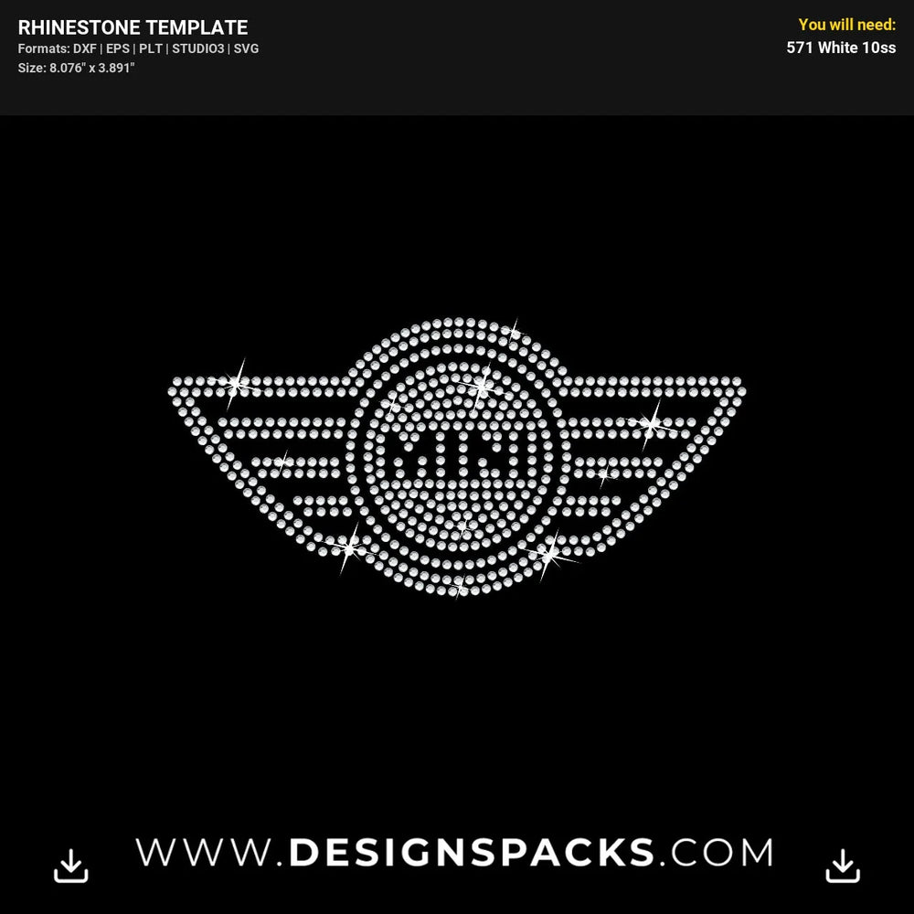Mini Logo Car Rhinestone Digital Template