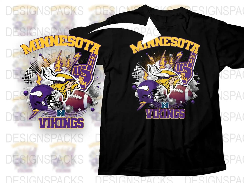 Minnesota Vikings T-Shirt, Sports Fan Apparel, Football Team Graphic Tee, Purple and Gold Color