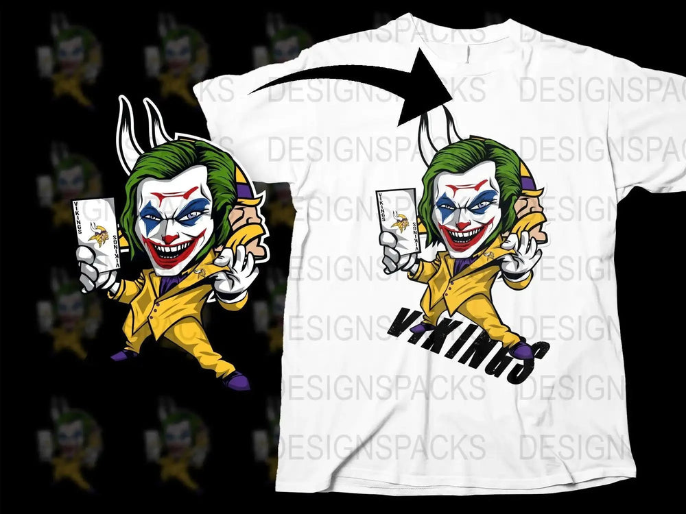 Minnesota Vikings Joker Parody Graphic Png Digital Download