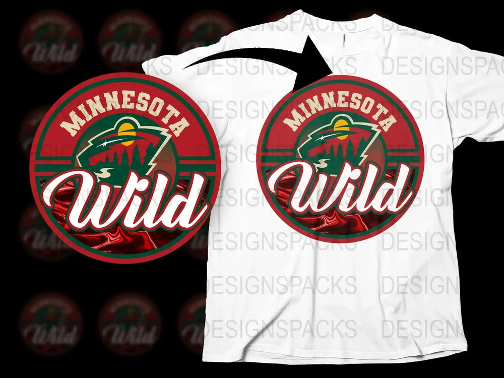Minnesota Wild Logo Classic Style Graphic Png Digital Download