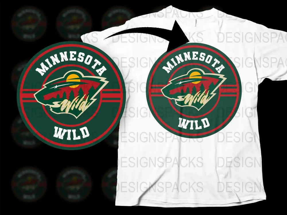 Minnesota Wild Logo Crew Neck Comfortable Png Digital Download
