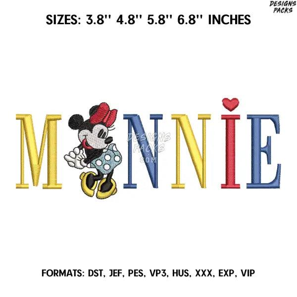 Minnie Embroidery Design File, Mickey and Minnie Embroidery Design,.