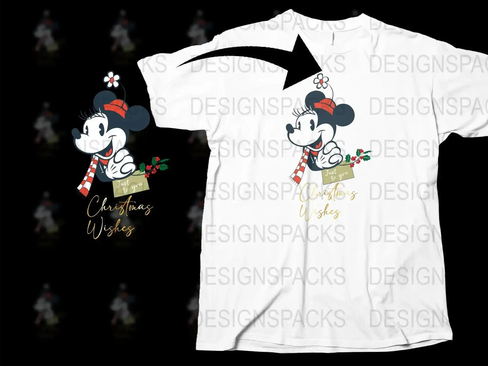 Disney Minnie Mouse Christmas T-Shirt, Festive Holiday Graphic Tee, Cute Seasonal Gift for Kids and Adults