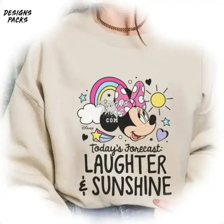 Minnie Mouse Sublimation Besties Group Matching Cartoon Todays Forecast Laughter & Sunshine Png