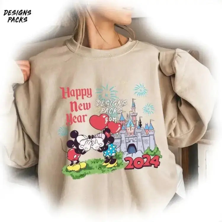 Minnie New Year Sublimation Cartoon Mickey Png Design